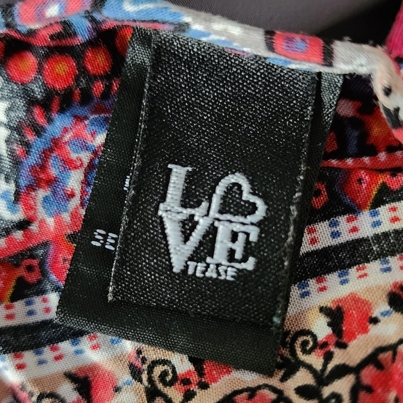 Love Tease Paisley Print Multicolored Kimono Women's Medium M Tassel Trim EUC - Picture 5 of 7